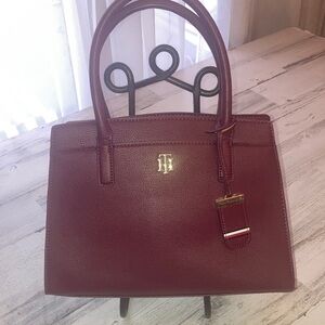 NWOT  Tommy Hilfiger Elegant Burgundy Satchel